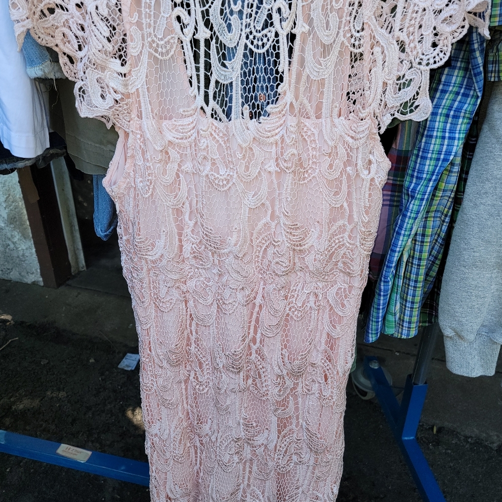Pink lace dress